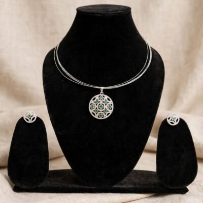 Elegant Emerald Kundan Set